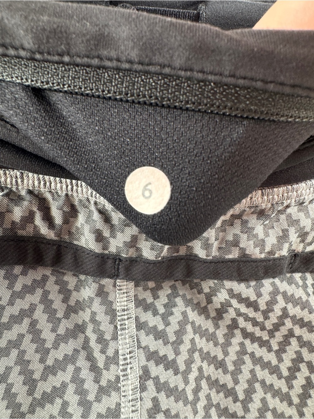 Lululemon Run Times Short Giant Herringbone Swift Black White – Women's Size 6 - Picture 7 of 8